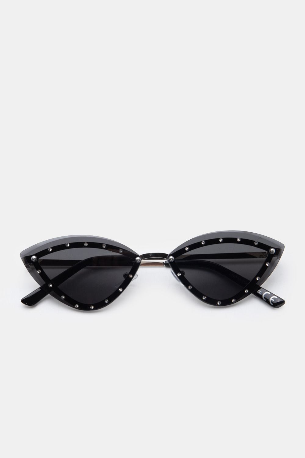 Γυαλιά Ηλιού Cat-Eye Studded Statement Frame - Ασημί