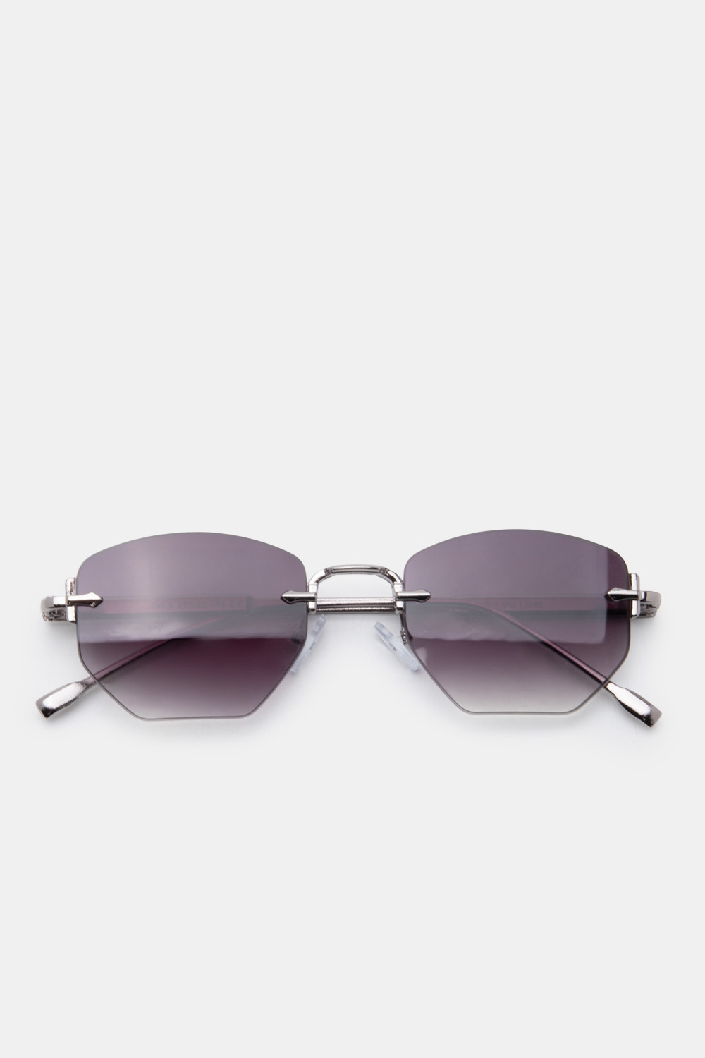 Γυαλία Ηλιού Rimless Diamond Cut Geometric - Ασημί
