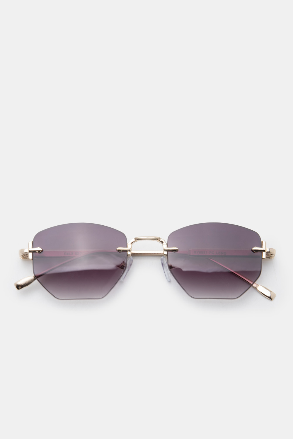 Γυαλία Ηλιού Rimless Diamond Cut Geometric - Χρυσό