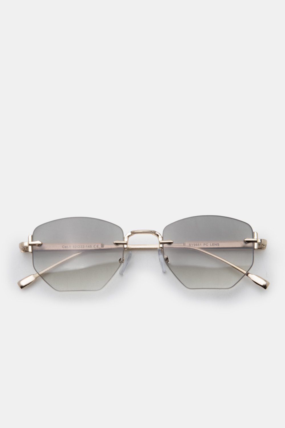 Γυαλία Ηλιού Rimless Diamond Cut Geometric - Πράσινο