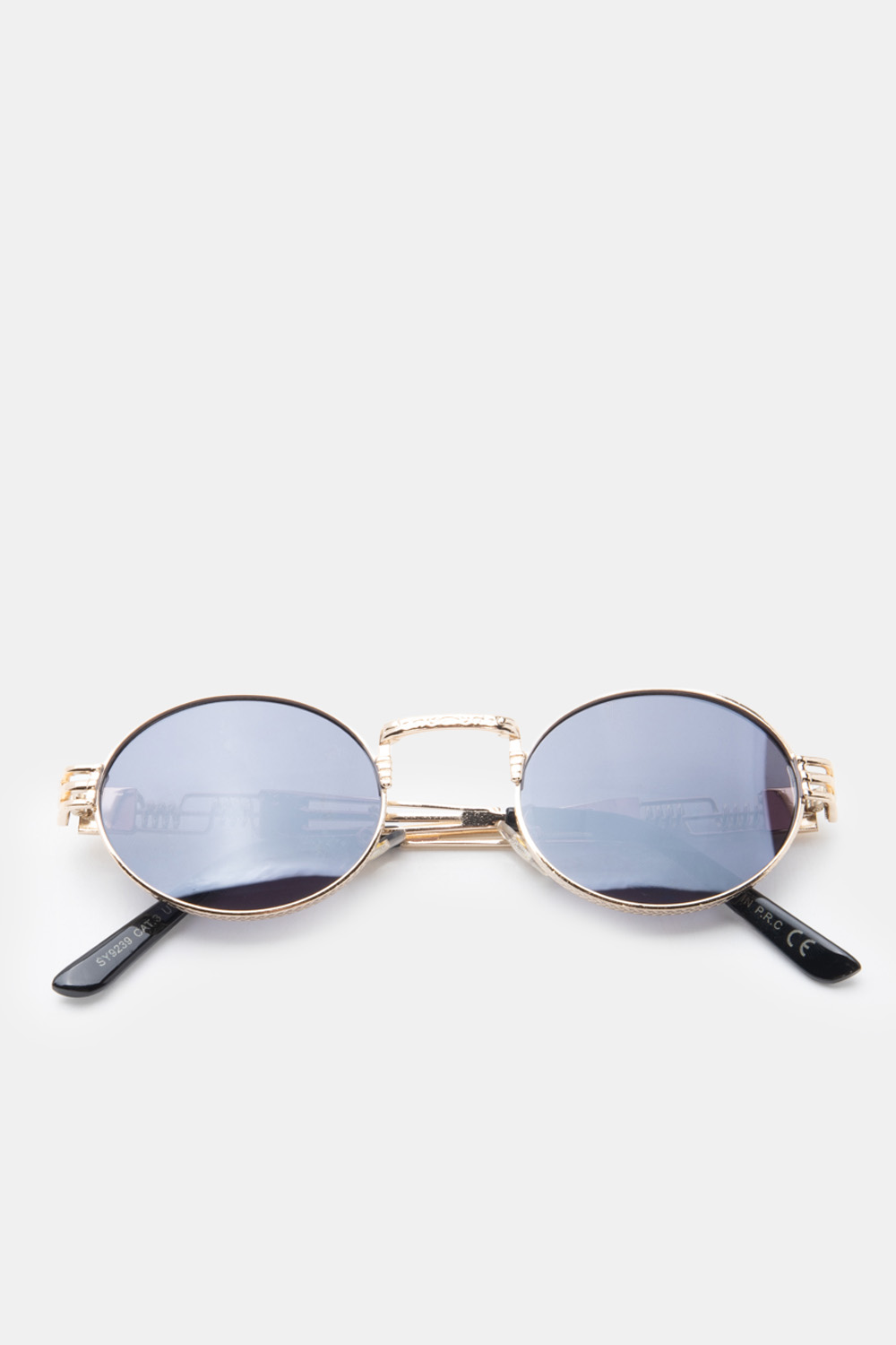 Γυαλία Ηλιού Round Retro Steampunk Aesthetic - Μαύρο