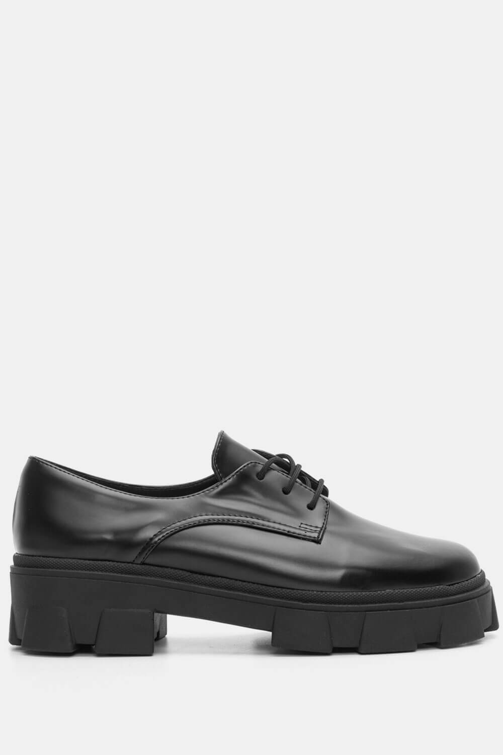 LUIGI DESIGN - Δετά Παπούτσια με Τρακτερωτή Σόλα - Μαύρο ΠΑΠΟΥΤΣΙΑ > Δετά Παπούτσια