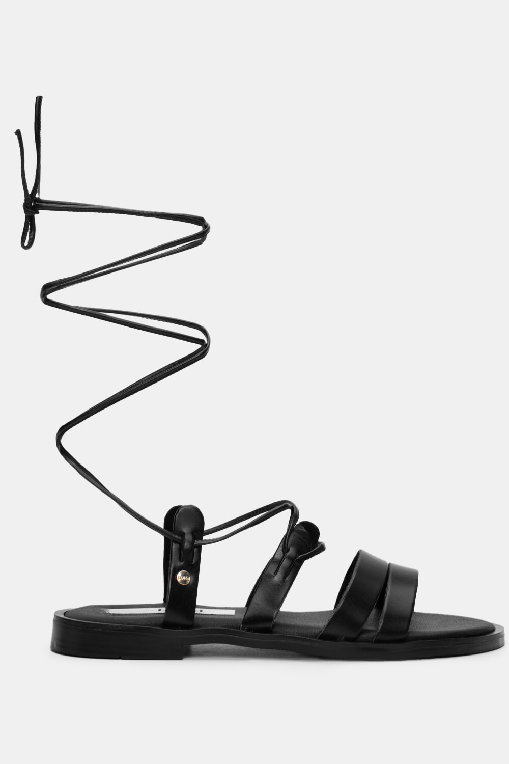LUIGI DESIGN - Flat Σανδάλια Gladiator - Μαύρο