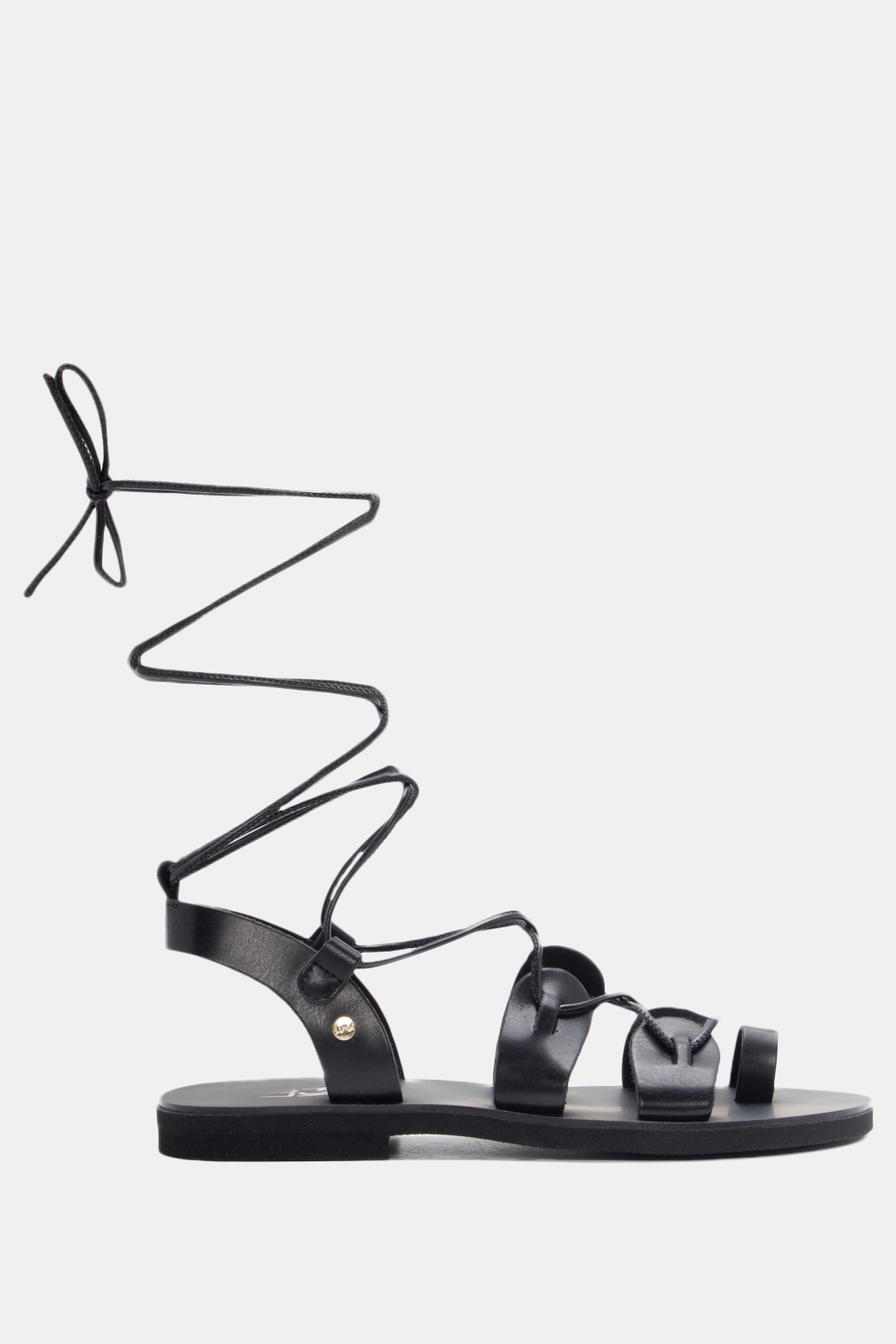 LUIGI DESIGN - Flat Σανδάλια Lace Up - Μαύρο