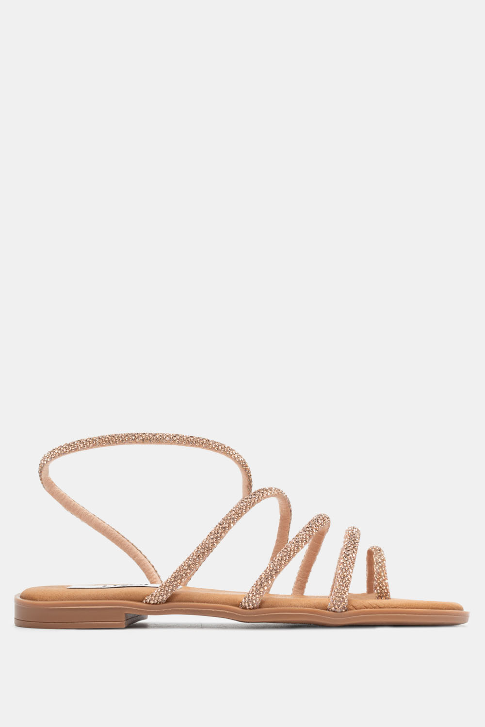 LUIGI DESIGN- Flat Σανδάλια με Λοξό Λουράκι & Strass - 