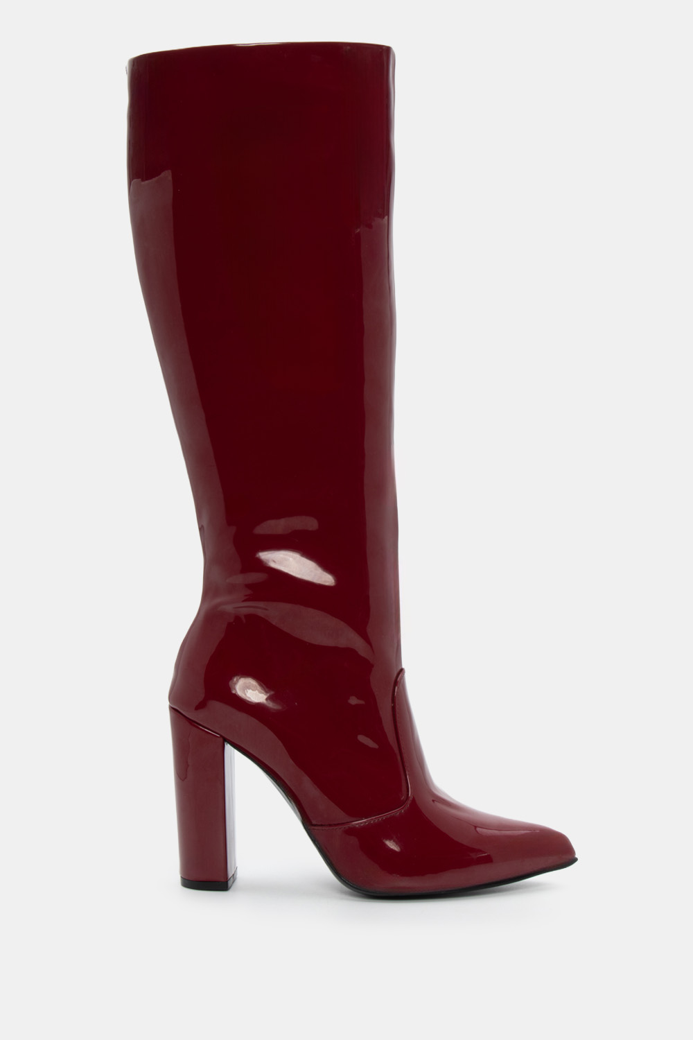 LUIGI DESIGN - Μπότες Μυτερές με Τακούνι - Μπορντό-Λουστρίνι