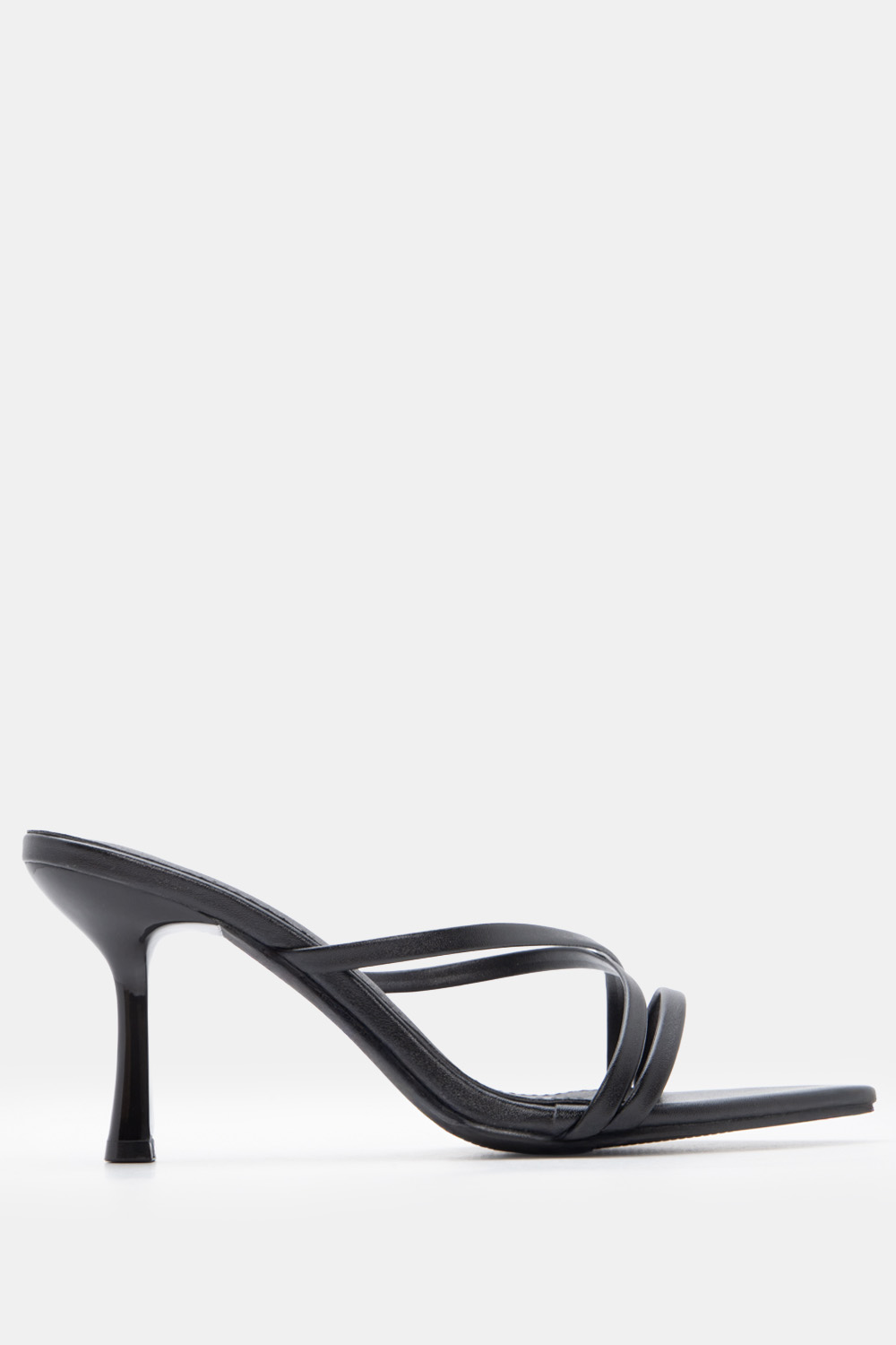 LUIGI DESIGN - Mules Μυτερά με Χιαστί Λουράκια - Μαύρο