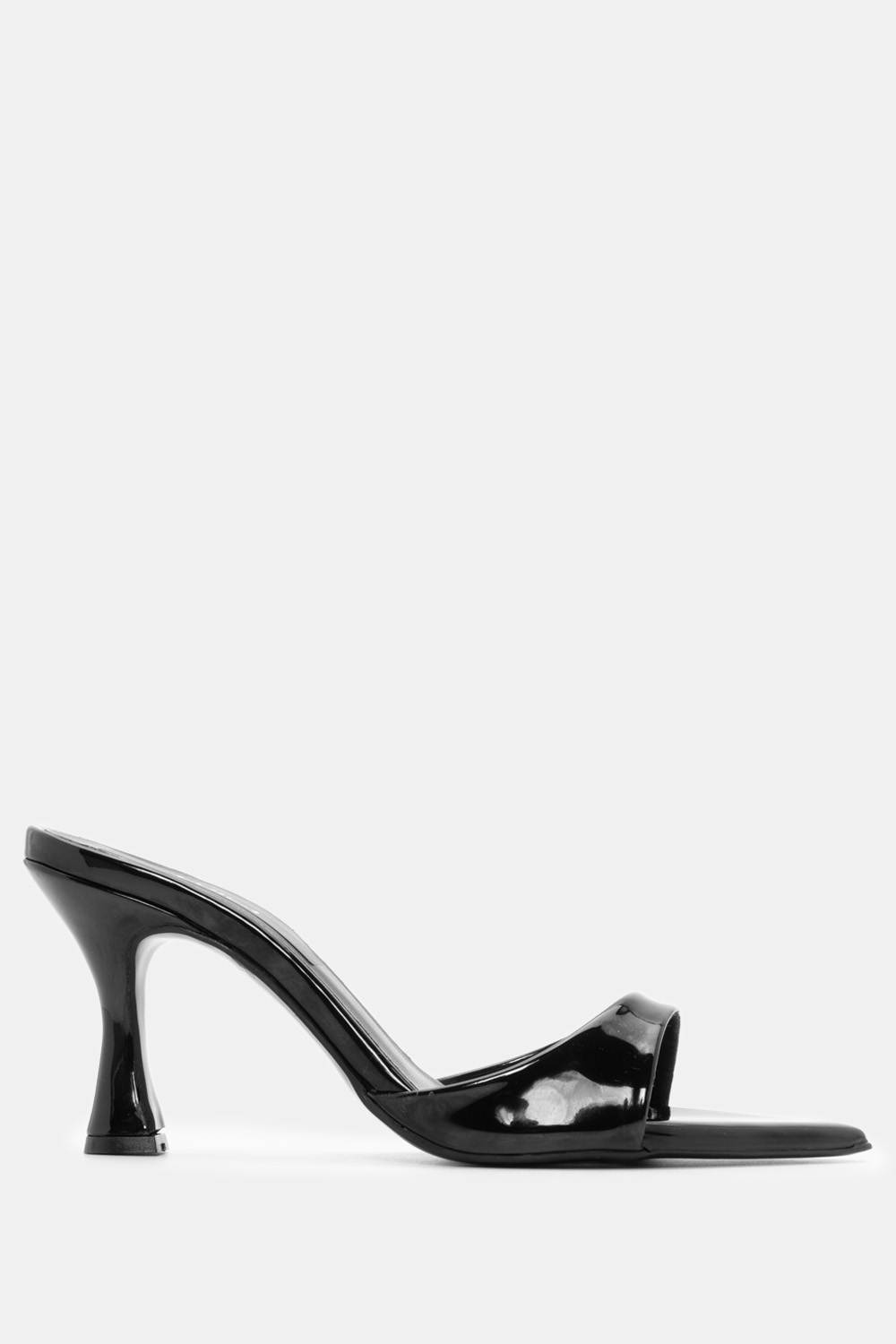 LUIGI DESIGN - Mules Μυτερά - Μαύρο-Λουστρίνι