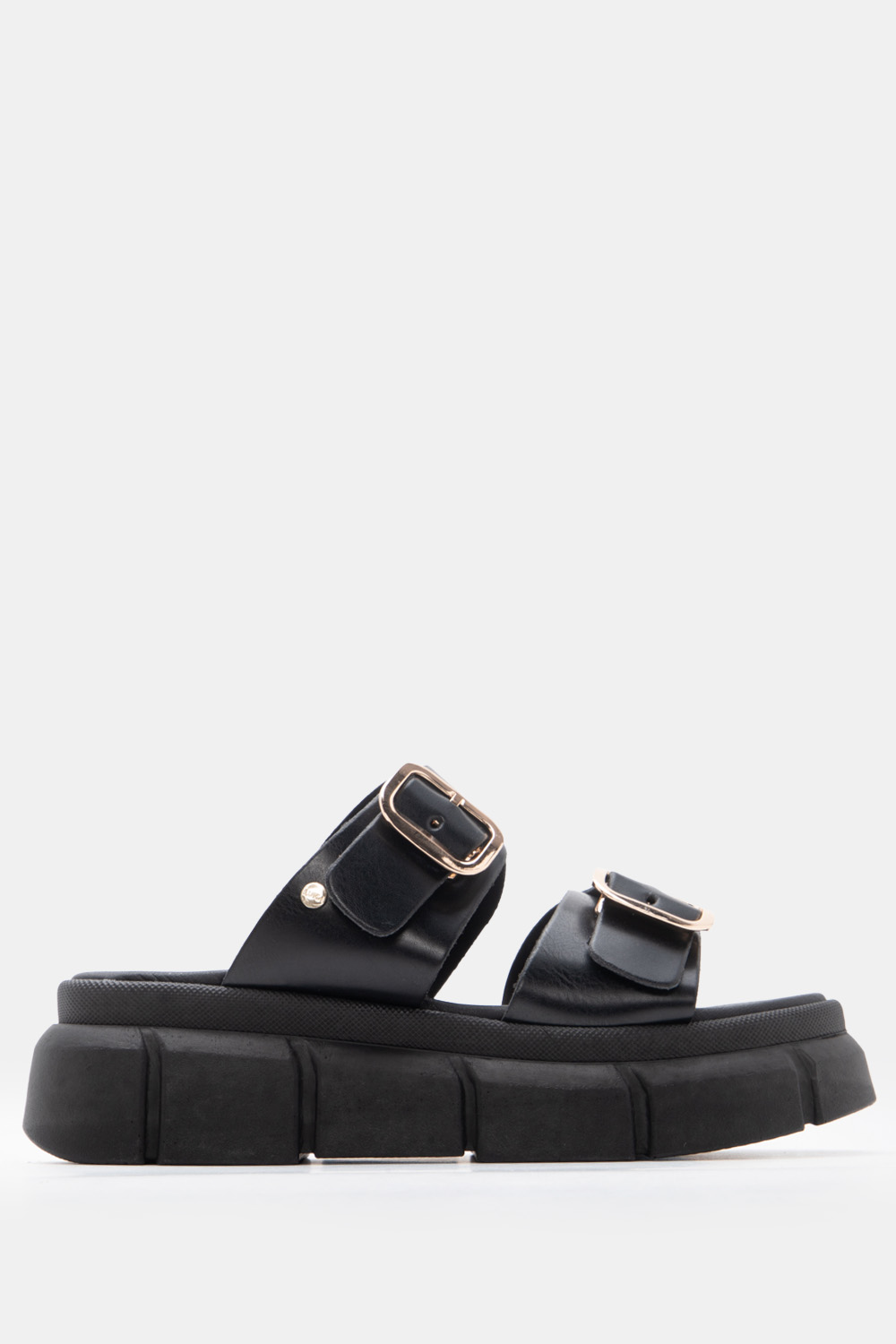 LUIGI DESIGN - Πλατφόρμες Flatform με Διπλές Τόκες - Μαύρο