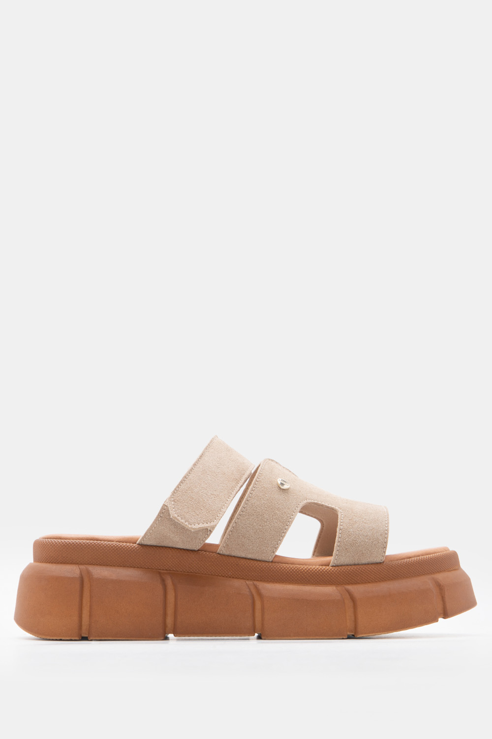 LUIGI DESIGN - Πλατφόρμες Flatform με Λουράκι Scratch - Μπεζ