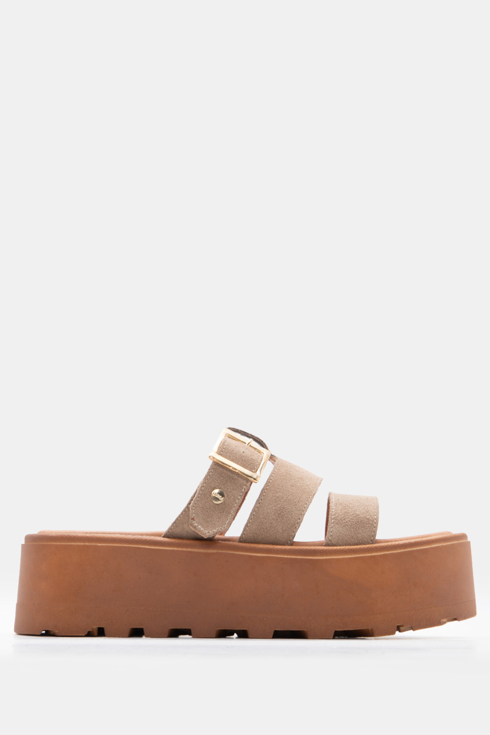 LUIGI DESIGN - Πλατφόρμες Flatform με Λουράκια - Μπεζ