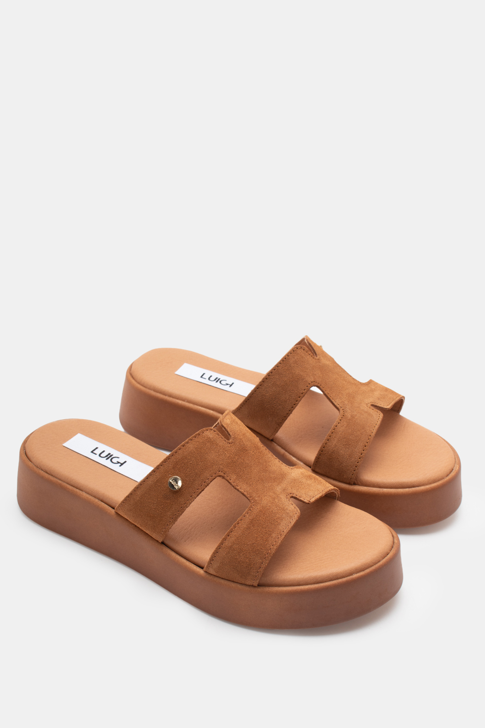 LUIGI DESIGN - Δερμάτινα Σανδάλια Flatform με Ανοίγματα στο Πλάι - ΤΑΜΠΑ