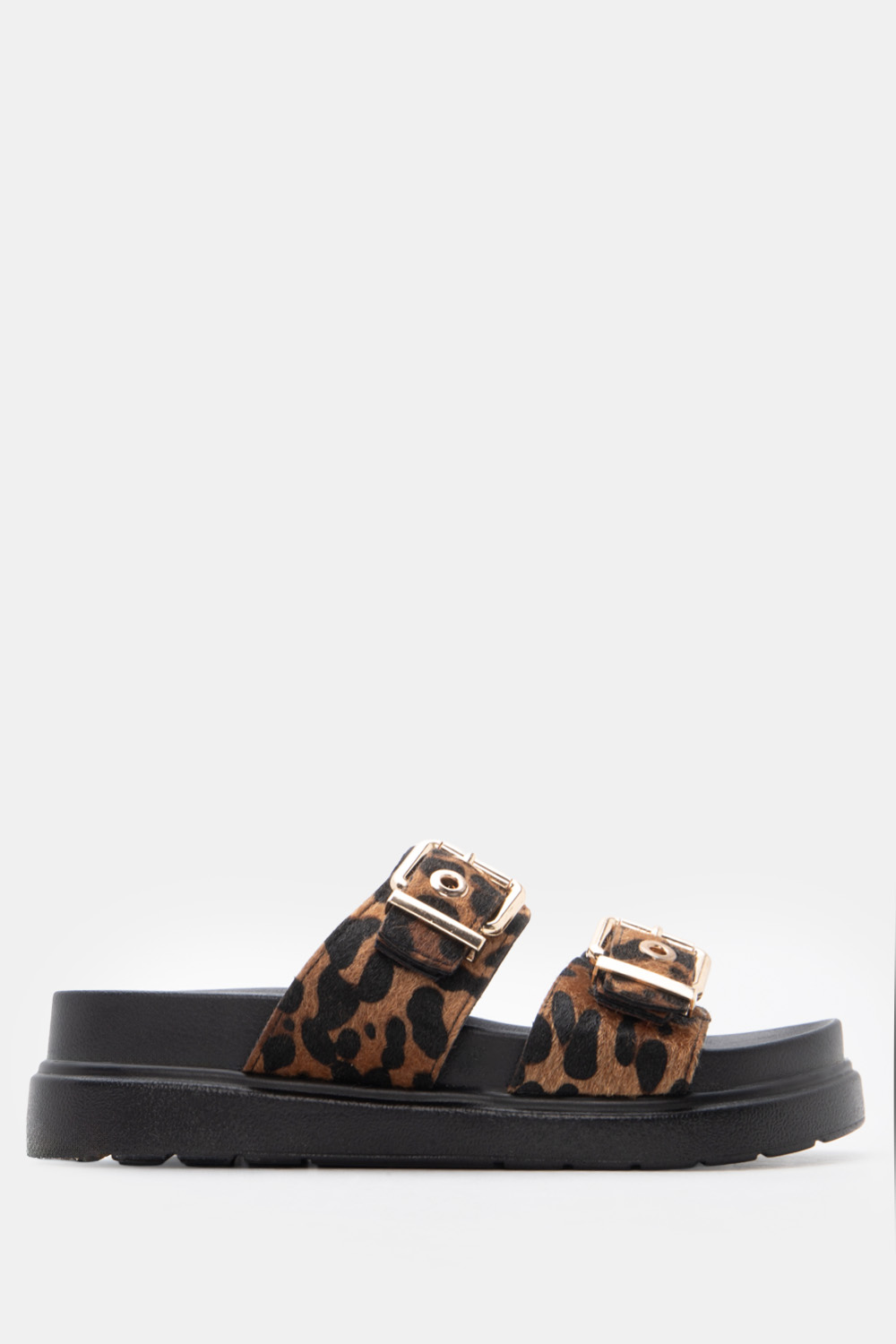 LUIGI DESIGN - Σανδάλια Flatform με Διπλές Τόκες - Animal Print