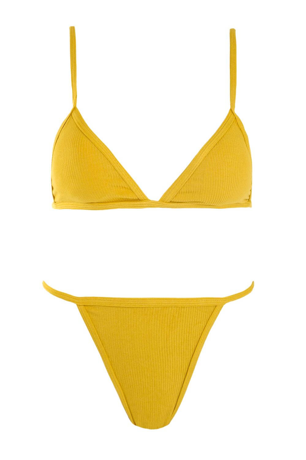 GIGI Μαγιό Σετ Μπικίνι Ριπ - Μουσταρδί