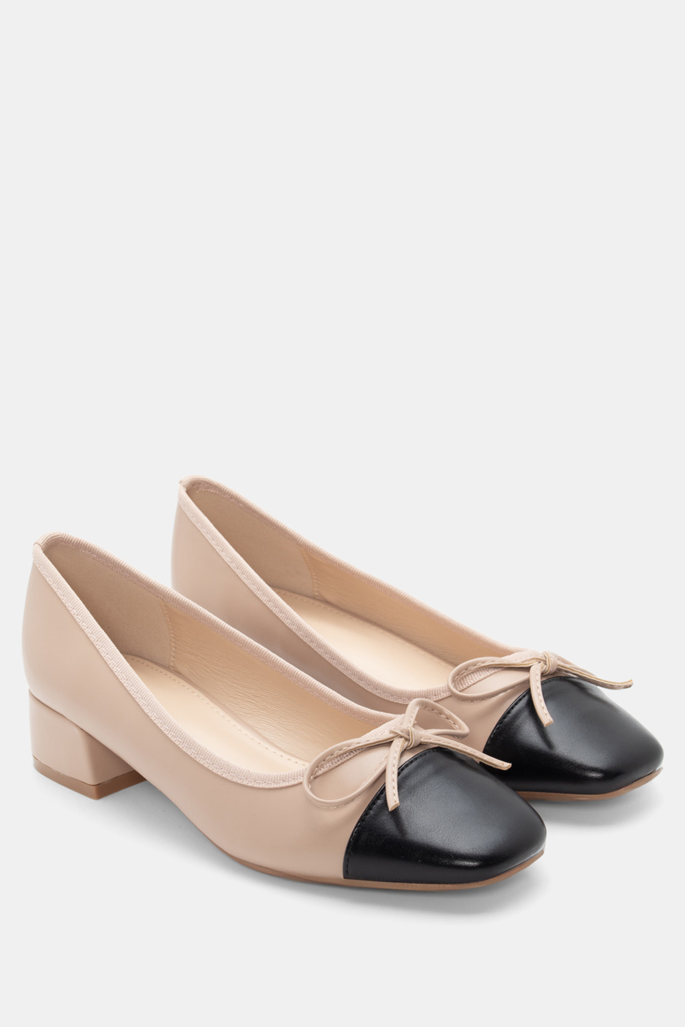 Μπαλαρίνες με Διακοσμητικό Φιόγκο & Τακούνι - Nude