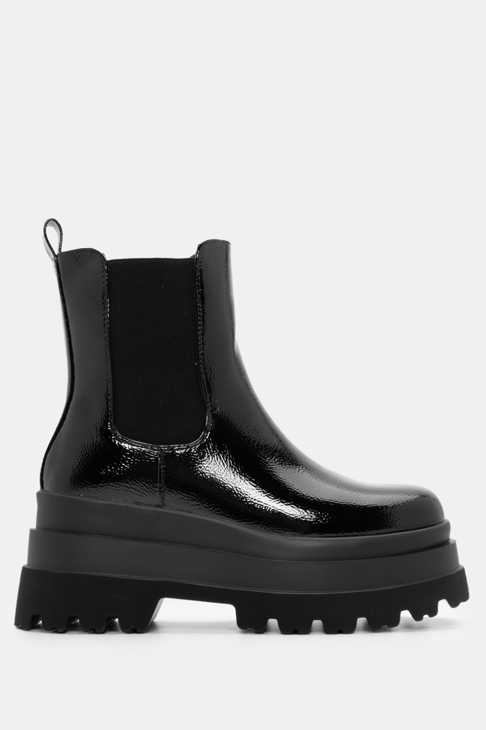 Μποτάκια Chelsea Δίσολα - Μαύρο-Σπαστό-Λουστρίνι