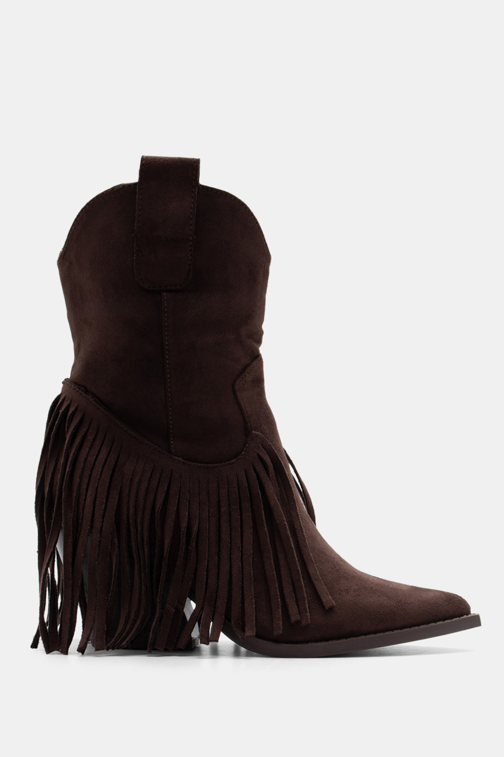 Μποτάκια Cowboy με Κρόσσια - Καφέ Σκούρο