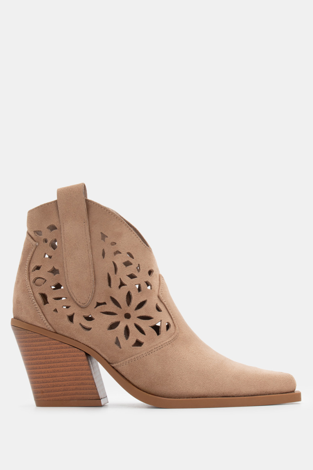 Μποτάκια Cowboy Μυτερά - Μπεζ-Σκούρο