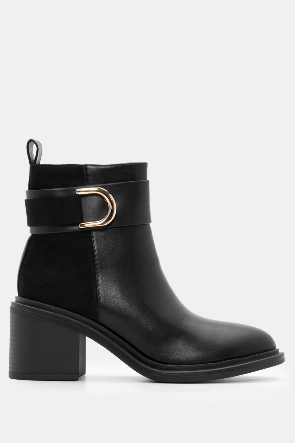 Μποτάκια Flatform με Διακοσμητική Τόκα - Μαύρο