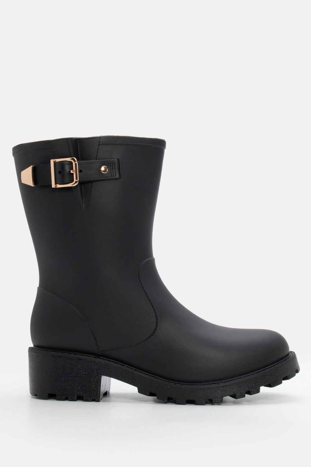 Μποτάκια Γαλότσες με Διακοσμητικό Λουράκι - Μαύρο