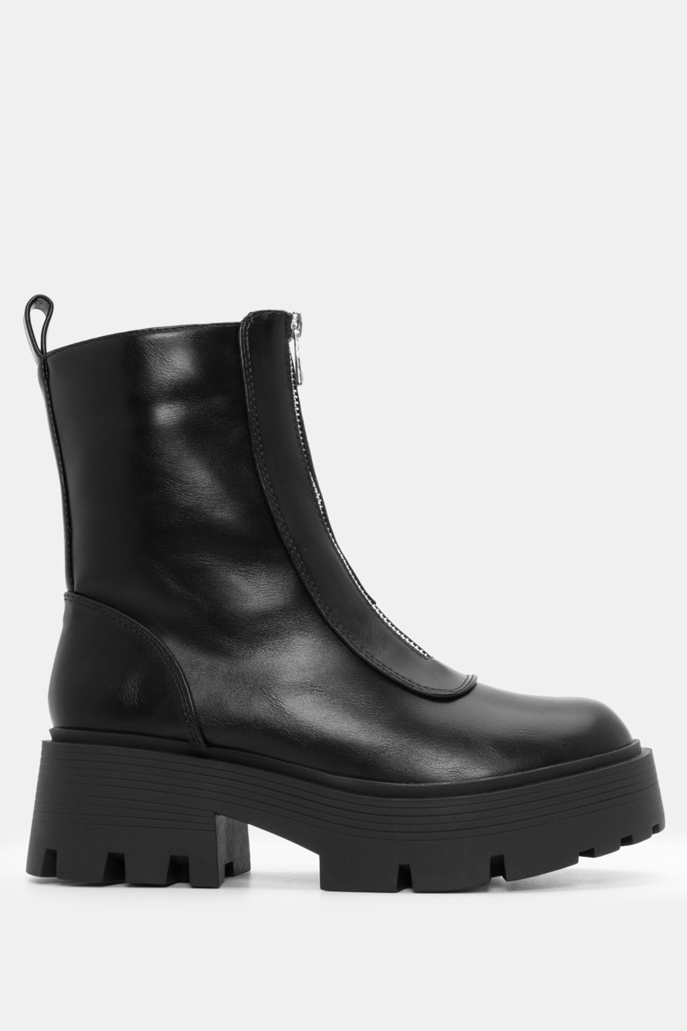 Μποτάκια με Διακοσμητικό Φερμουάρ - Μαύρο