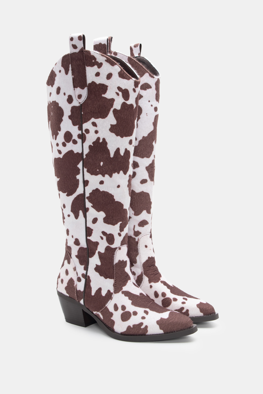 Μπότες Cowboy Cow Print - Καφέ