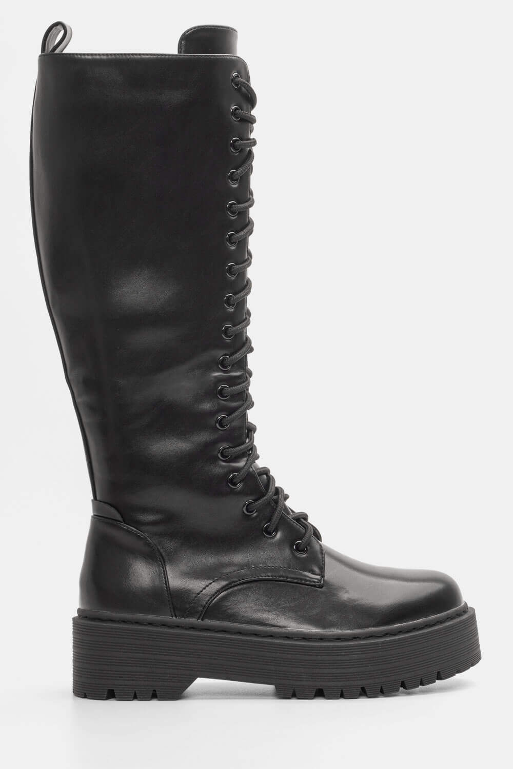 Μπότες Δίσολες με Κορδόνια - Μαύρο 96445
