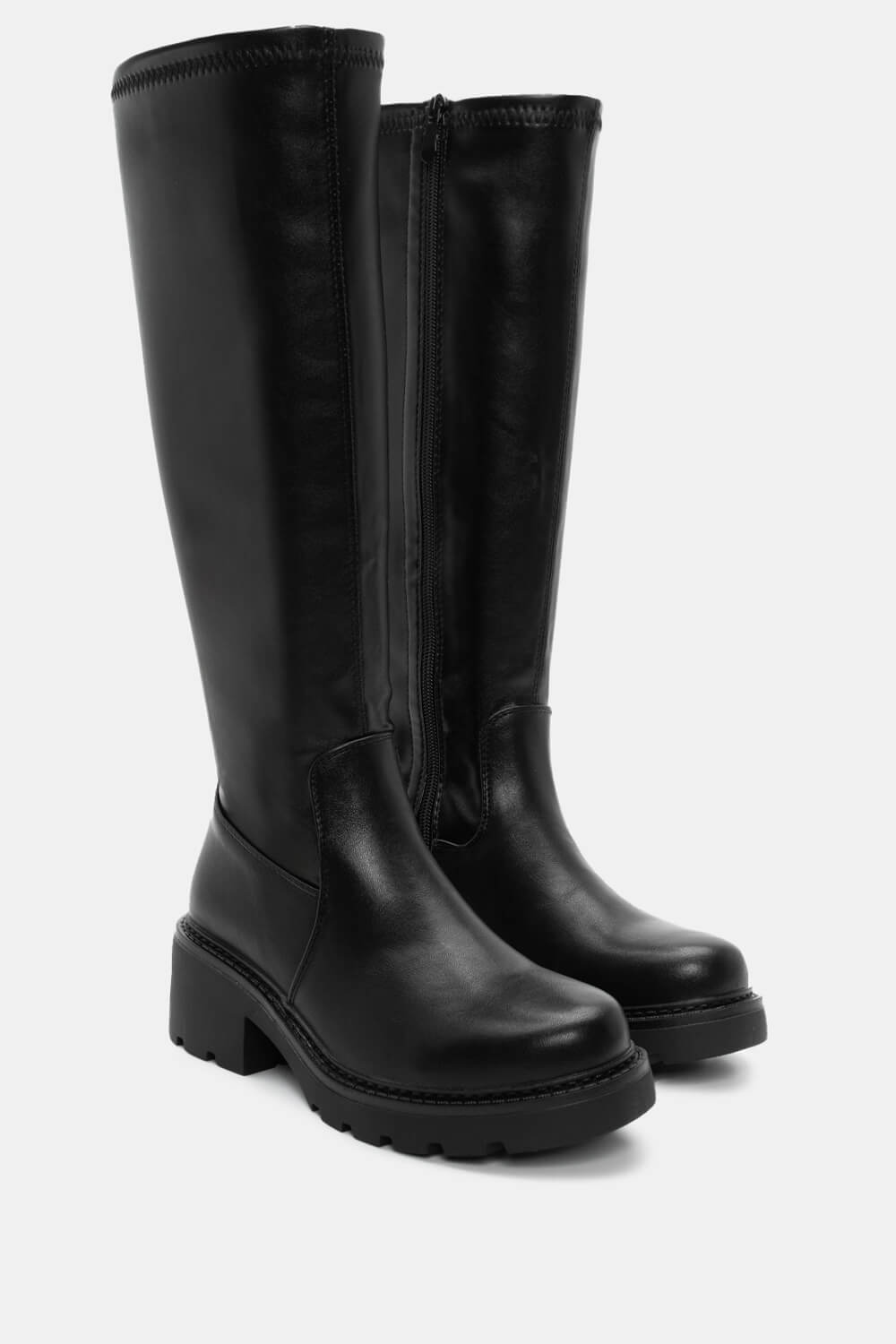 Μπότες με Τρακτερωτή Σόλα - Μαύρο