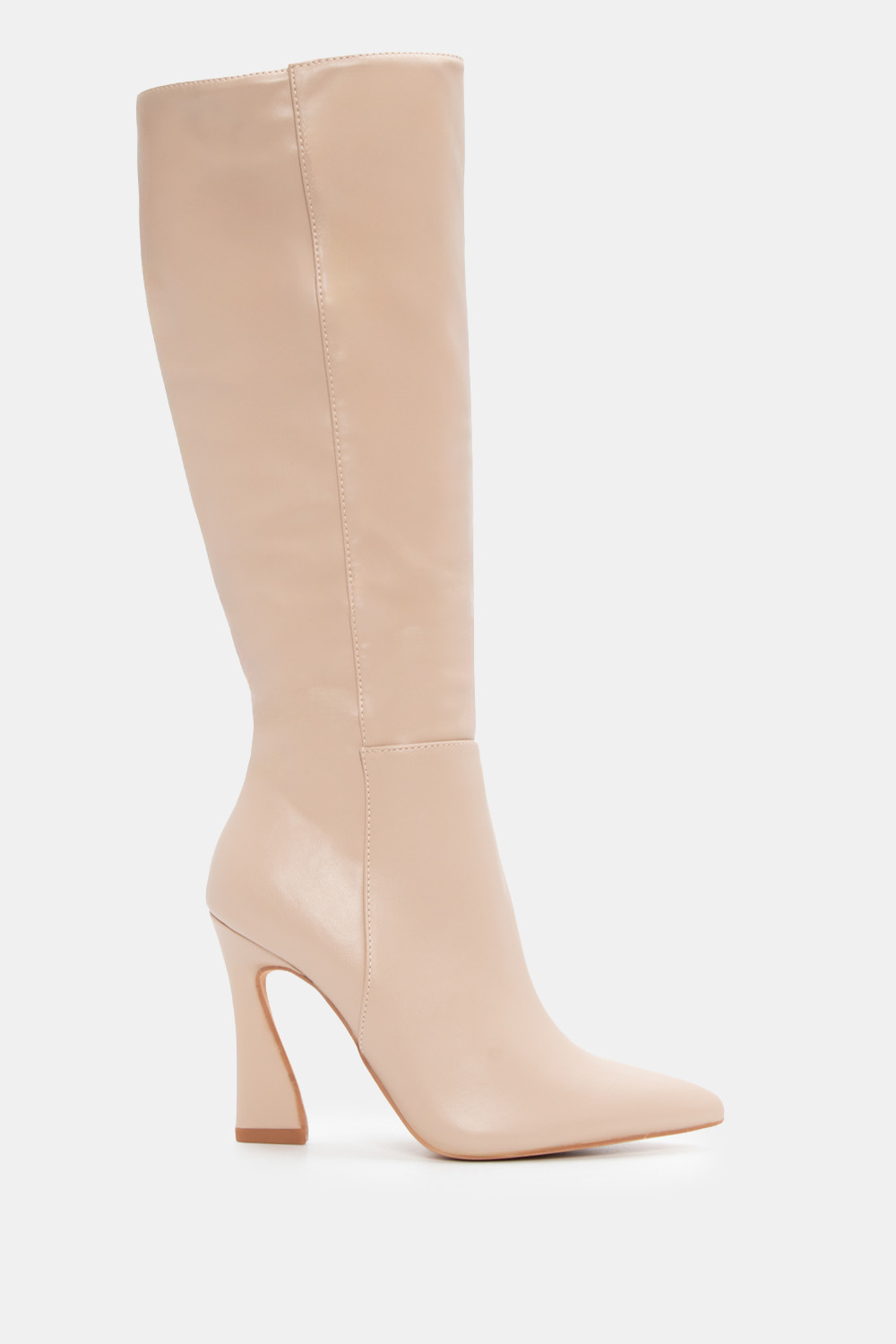 Μπότες Μυτερές με Ραφές - Μπεζ