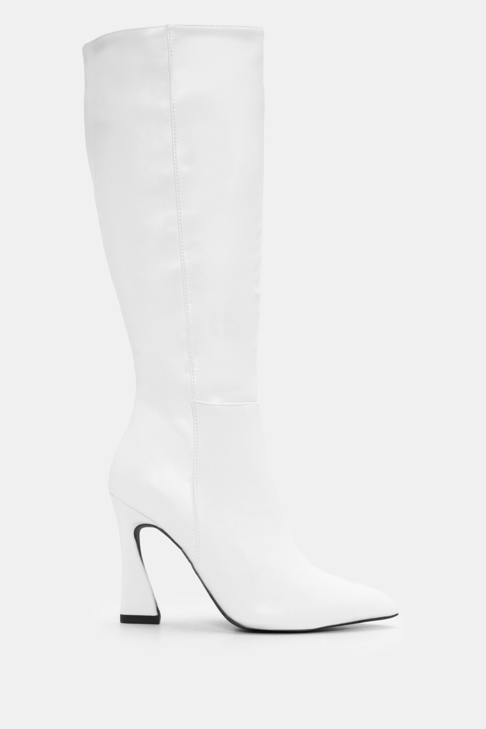 Μπότες Μυτερές με Ραφές - Λευκό