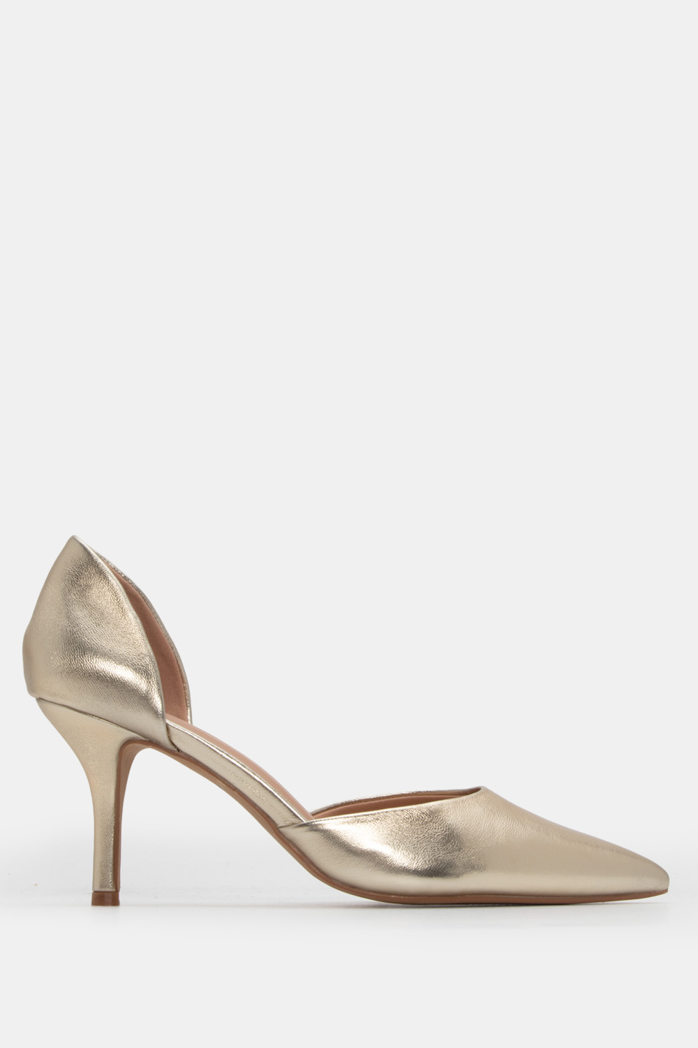 Γόβες Μυτερές με Τακούνι - Χρυσό