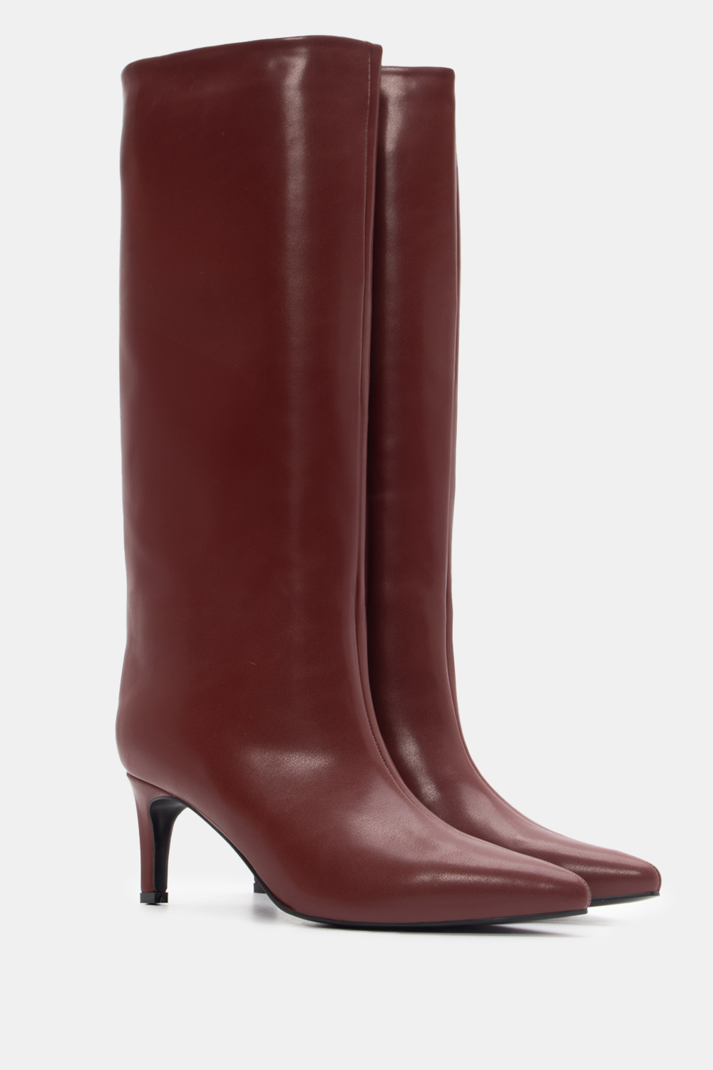 Μπότες Μυτερές Μονόχρωμες - Μπορντό