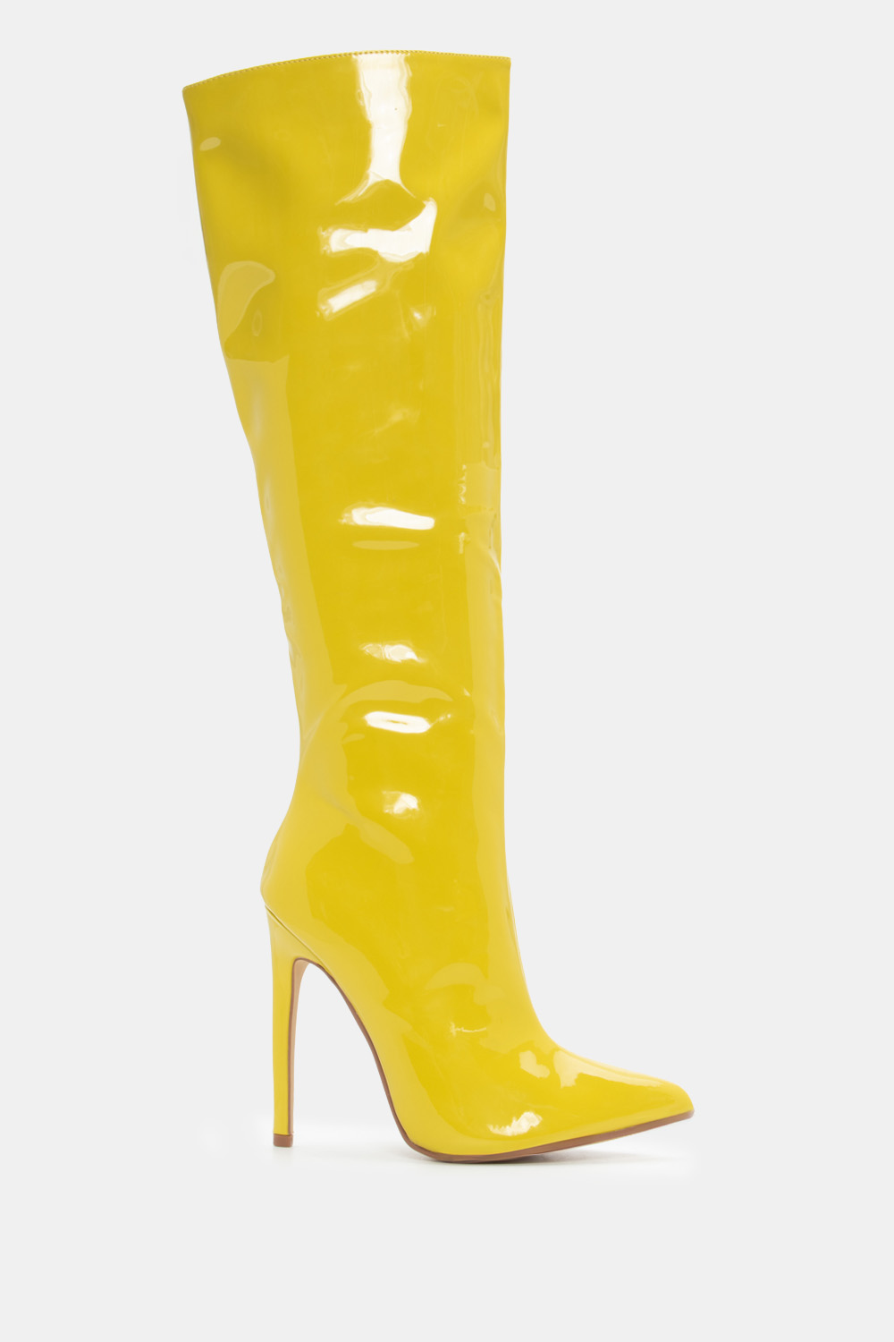 Μπότες Μυτερές Μονόχρωμες - Κίτρινο