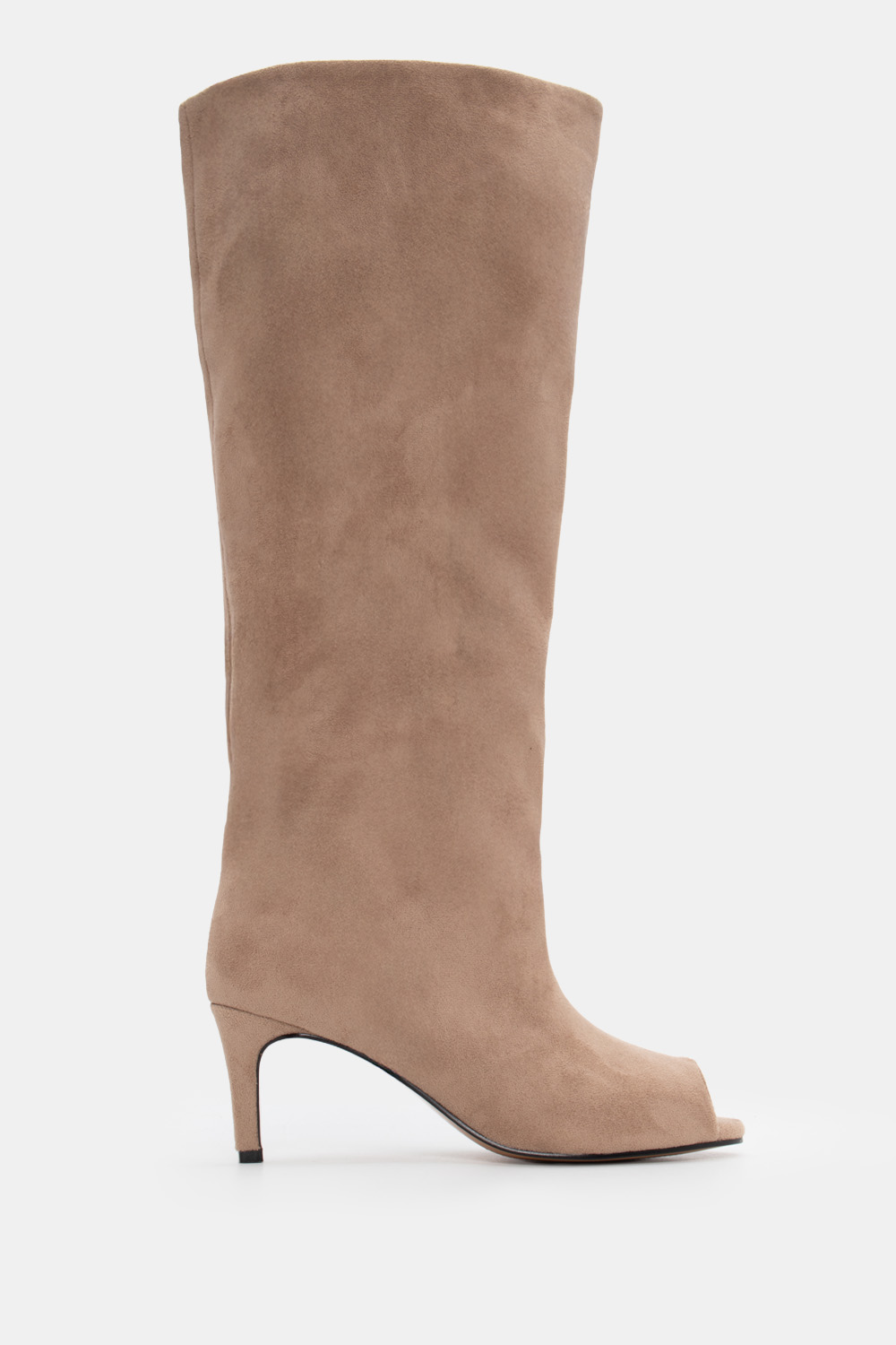 Μπότες Peep Toe - Μπεζ-Σκούρο