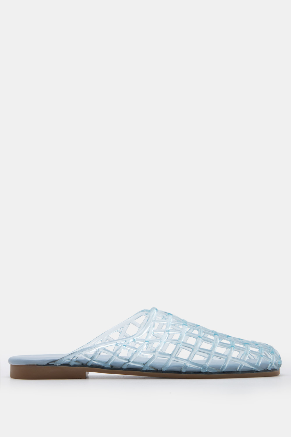 Mules Jelly Flat με Πλέξη - Γαλάζιο