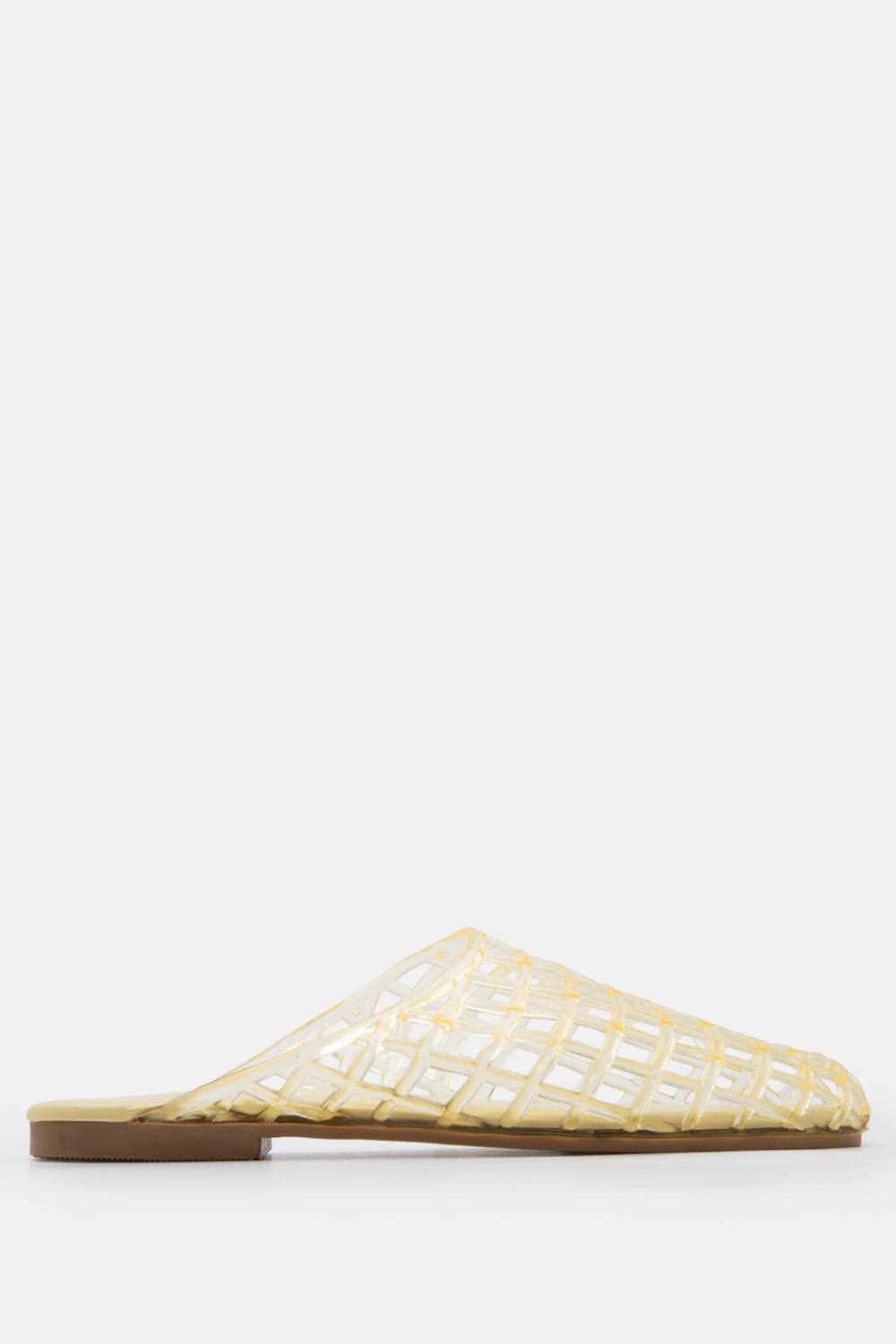 Mules Jelly Flat με Πλέξη - Κίτρινο