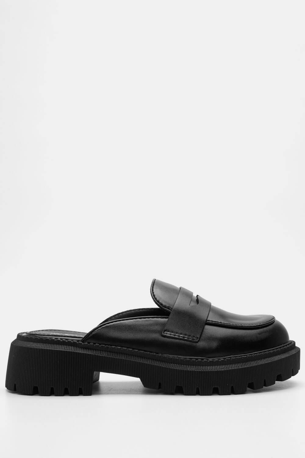 Mules Loafers με Τρακτερωτή Σόλα - Μαύρο ΠΑΠΟΥΤΣΙΑ > Loafers / Δετά