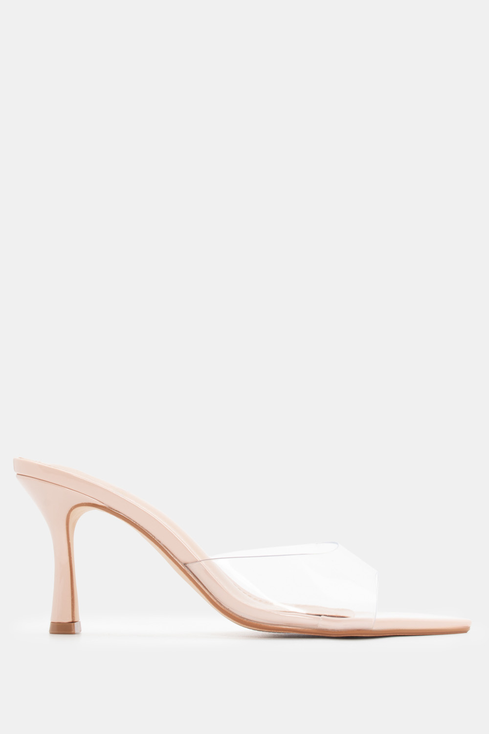 Mules Μυτερά με Διάφανη Φάσα - Μπεζ