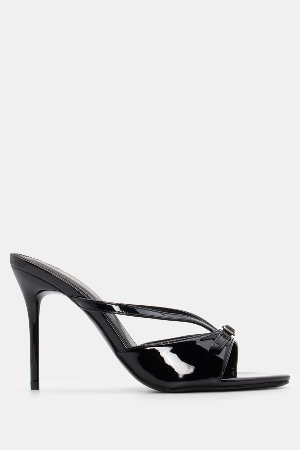 Mules με Διακοσμητική Τόκα - Μαύρο-Λουστρίνι