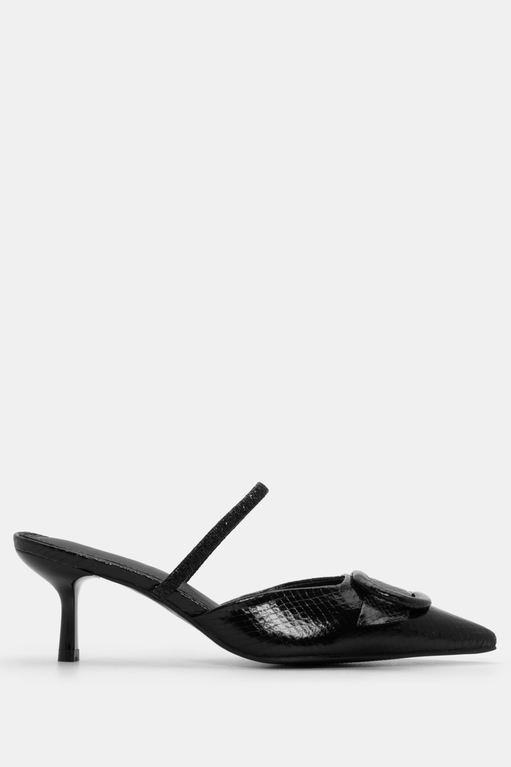 Luigi - ΣΗΜΑΝΤΙΚΟ: Σε περίπτωση διαφοράς τιμής από το κατάστημα ισχύει παντα και μόνο η τιμή του καταστήματος Mules με Διακοσμητική Τόκα & Λάστιχο - Μαύρο