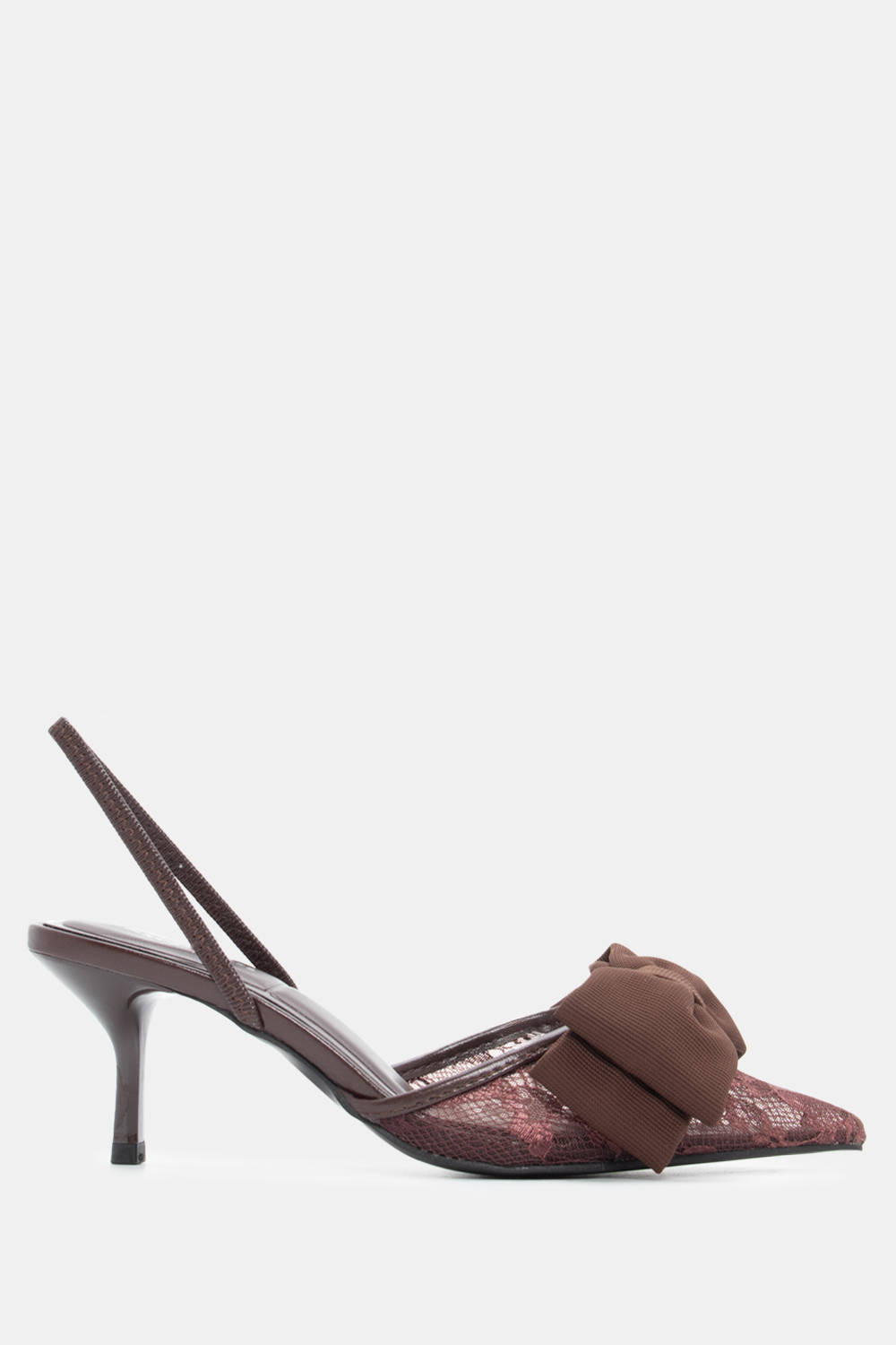 Mules με Δίχτυ & Διακοσμητικό Φιόγκο - Καφέ