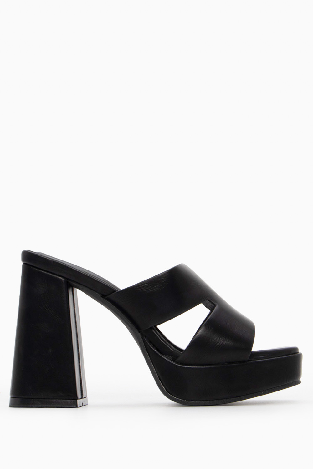 Mules με Φάσα & Τακούνι - Μαύρο