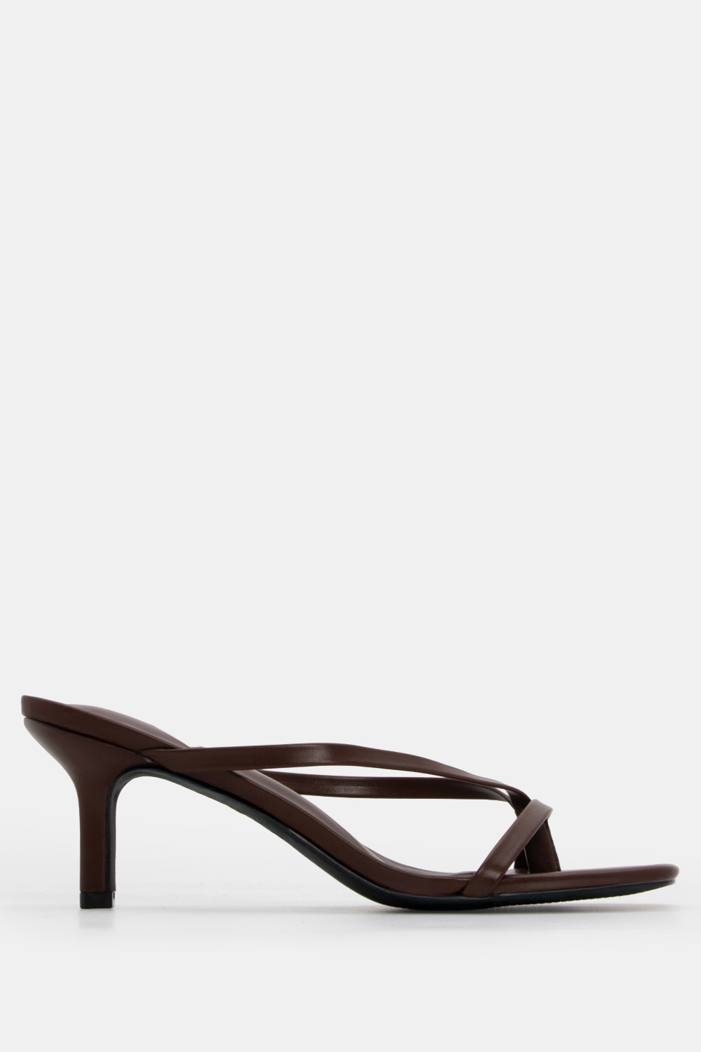 Mules με Λουράκια - Καφέ Σκούρο