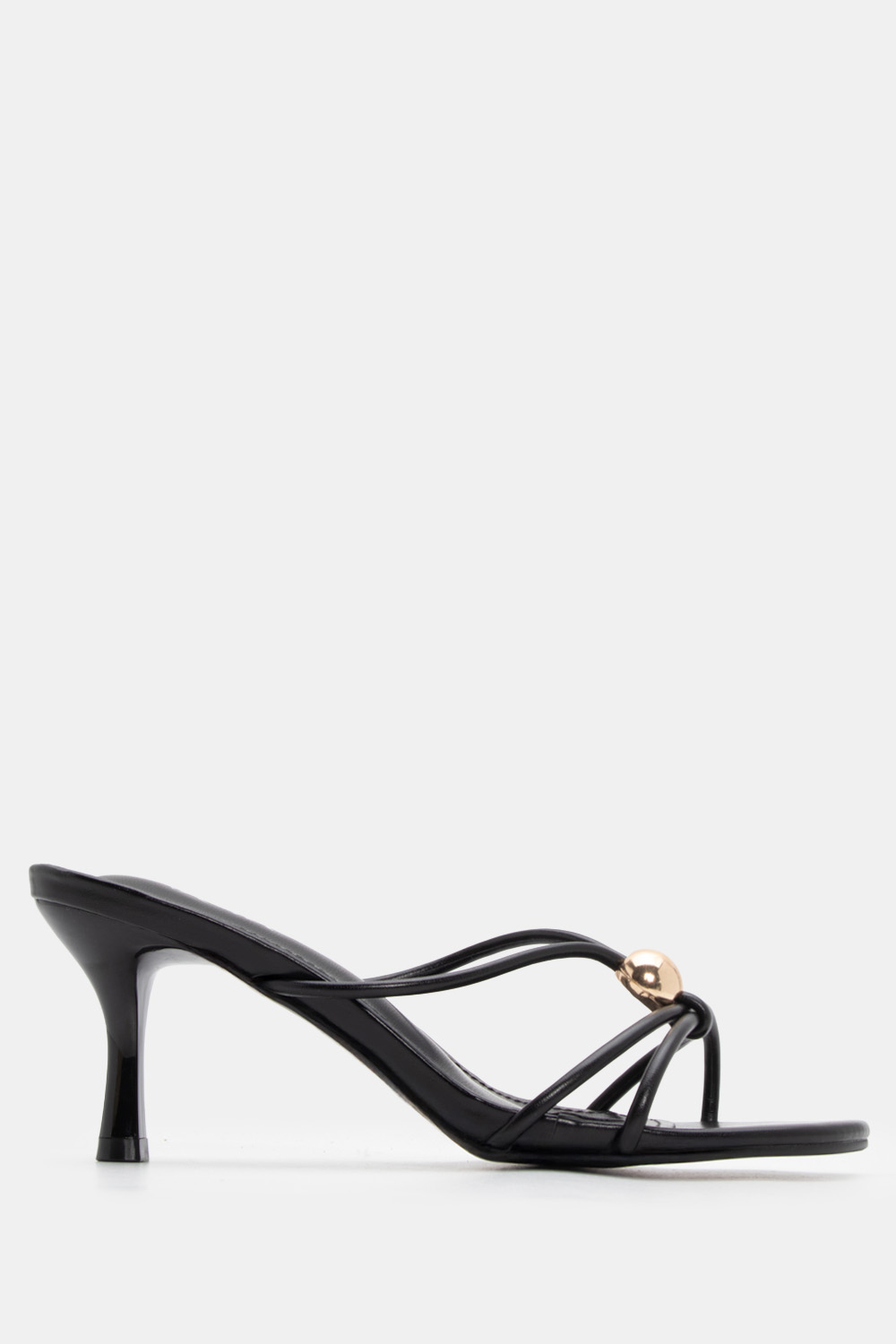 Mules με Λουράκια & Διακοσμητικό - Μαύρο