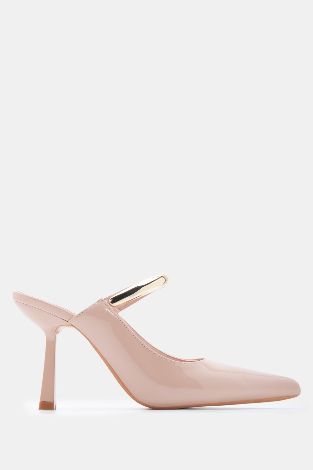 Mules Μυτερά με Μεταλλική Λεπτομέρεια - Μπεζ