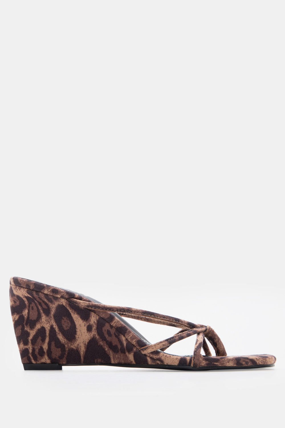 Mules Wedge με Σχέδιο Κόμπο - Animal Print