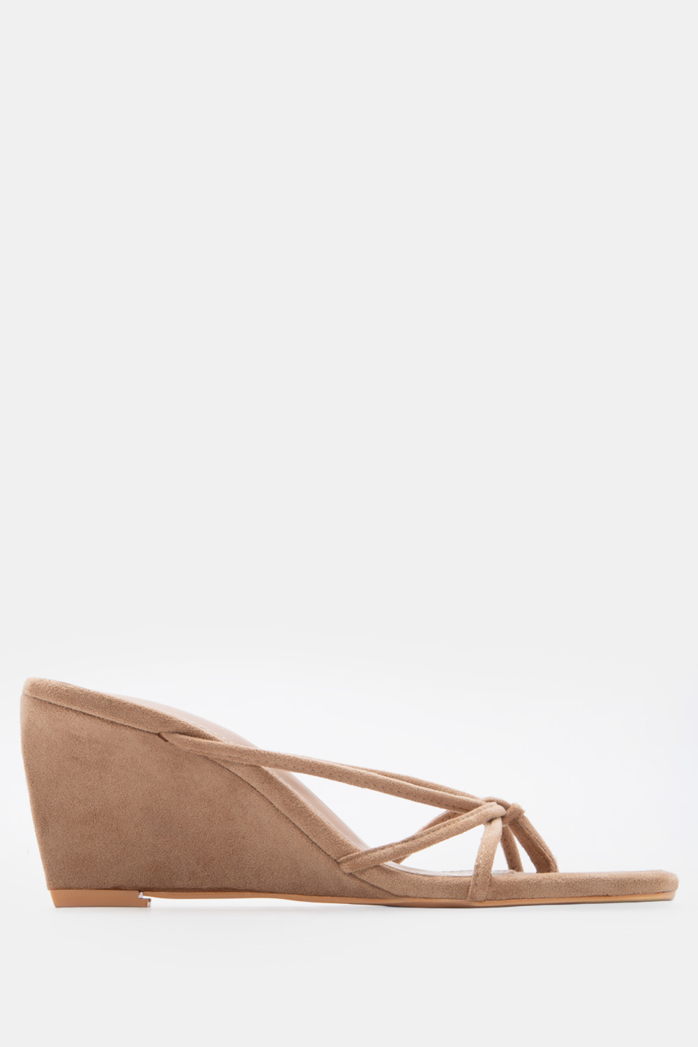 Mules Wedge με Σχέδιο Κόμπο - Μπεζ-Σκούρο