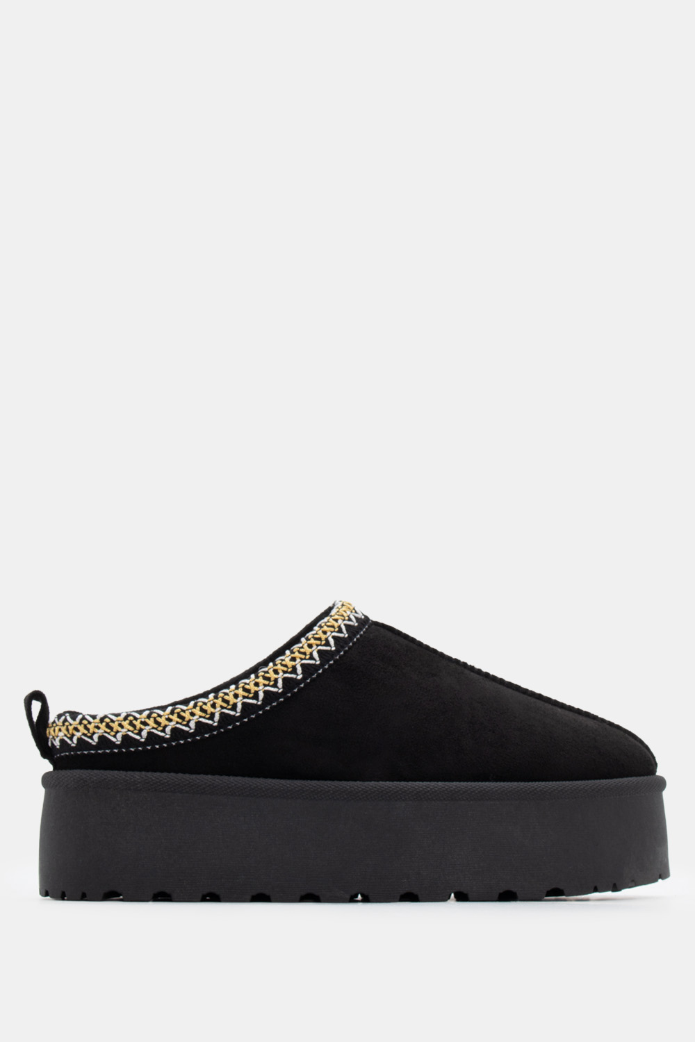 Παντόφλες Δίσολες με Κέντημα - Μαύρο
