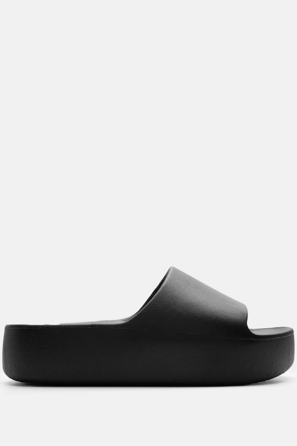 ΠΑΠΟΥΤΣΙΑ > Plastic Sandals Παντόφλες Δίσολες Μονόχρωμες - Μαύρο
