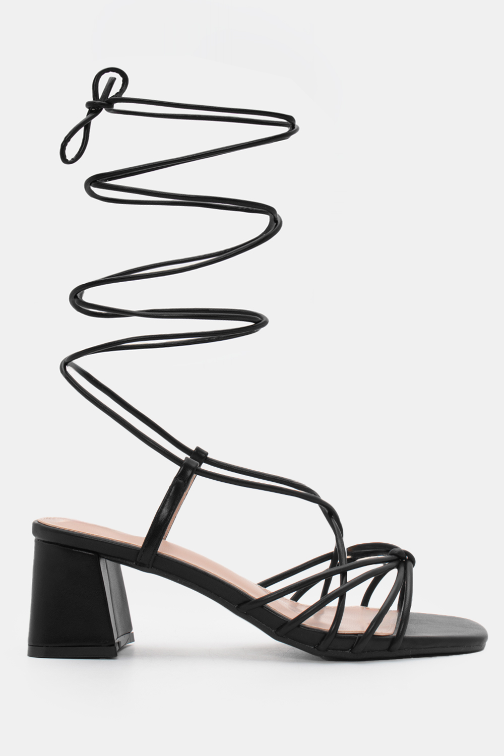 Πέδιλα Lace Up με Σχέδιο Κόμπο - Μαύρο